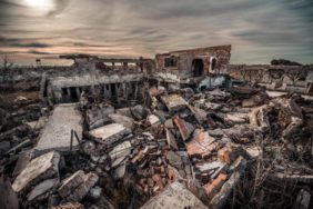 Photography of landscape in ruins after destruction