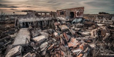 Photography of landscape in ruins after destruction