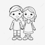 pngtree-boy-boy-and-sister-coloring-page-vector-png-image_6982322