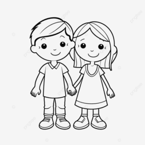 pngtree-boy-boy-and-sister-coloring-page-vector-png-image_6982322
