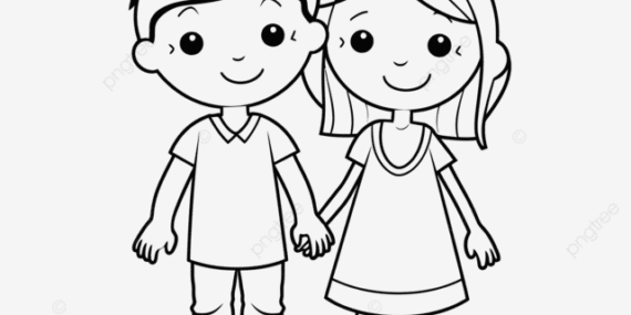 pngtree-boy-boy-and-sister-coloring-page-vector-png-image_6982322